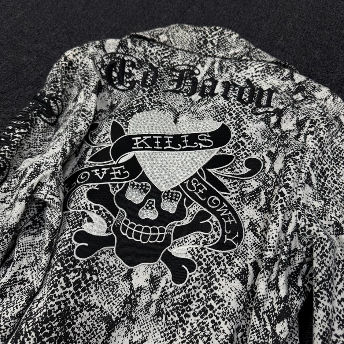 에드하디 스네이크 프린트 아플리케 라인스톤 트랜치 코트 상품이미지5