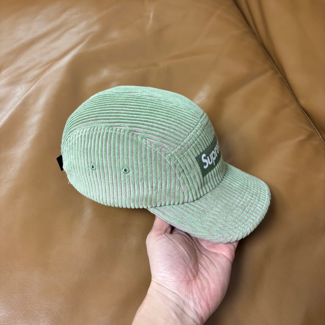 슈프림 캠프캡 모자 박스로고 23ss 코듀로이 투톤 그린 상품이미지4