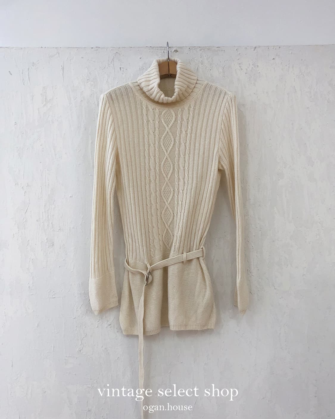 vintage snow turtleneck knit top[+belt] 상품이미지1