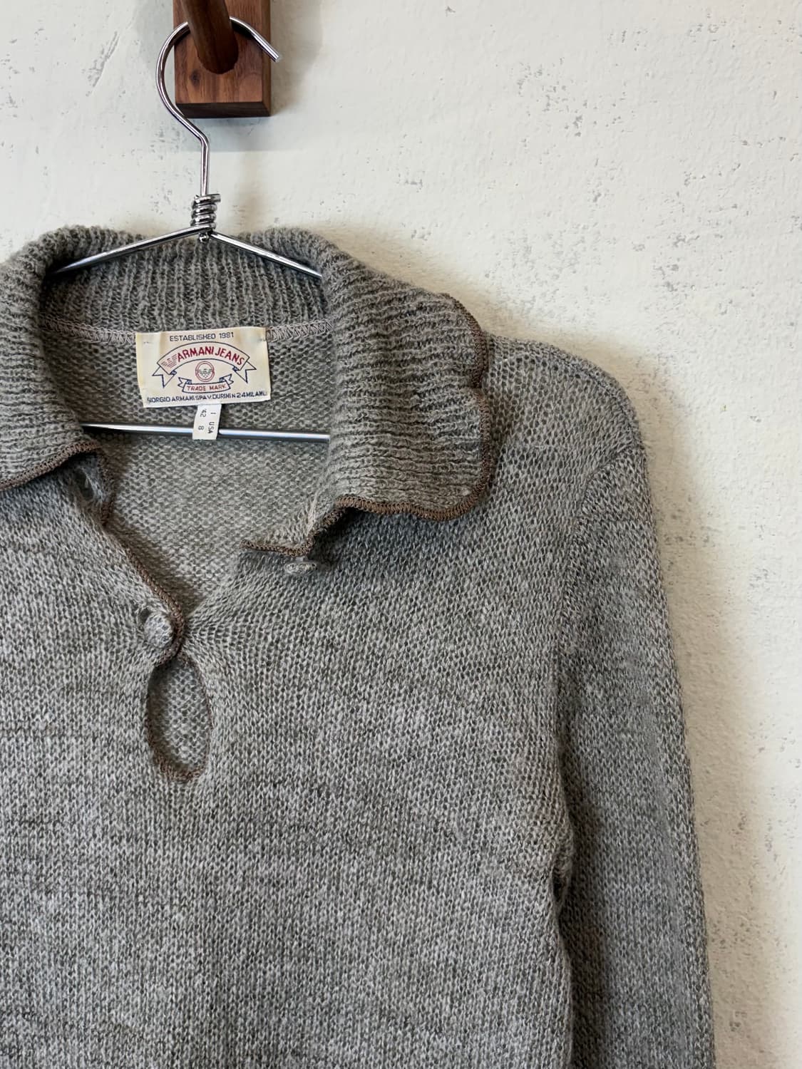 아르마니진 90s 빈티지 울 카라 니트 상품이미지2