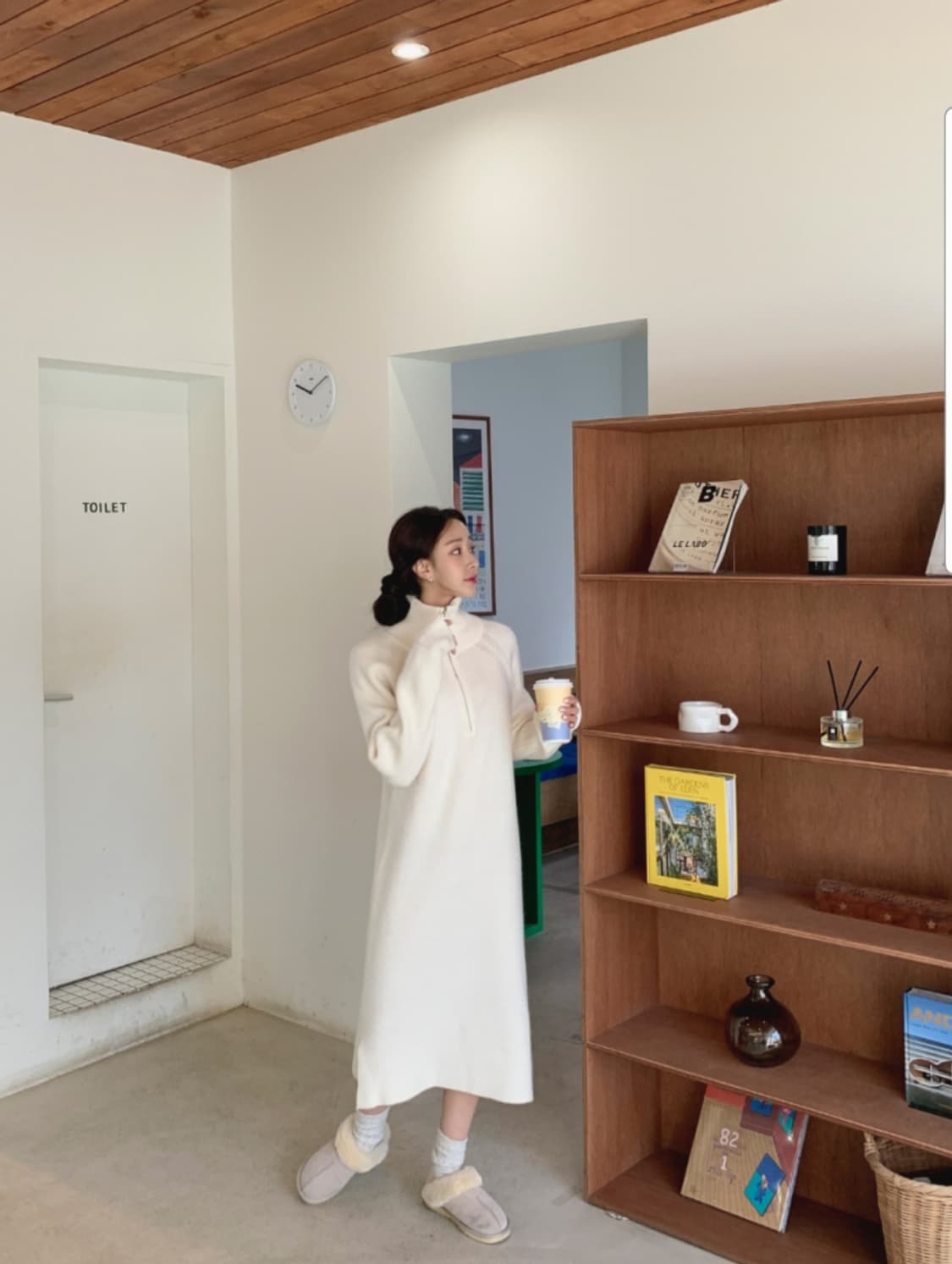 시벨 반집업 니트 롱 원피스 상품이미지1