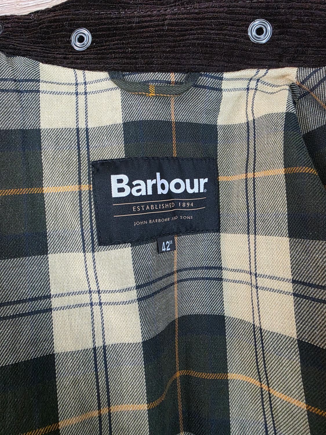 바버 왁스 자켓 다크 그린.42사이즈 상품이미지7