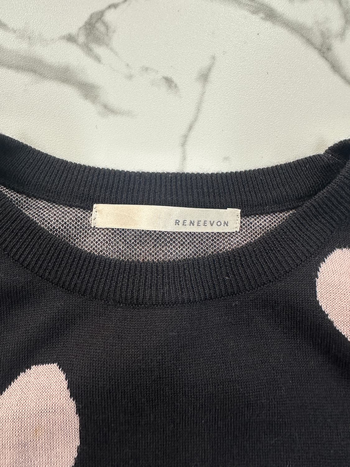 레니본 하트 패턴 니트 상품이미지3