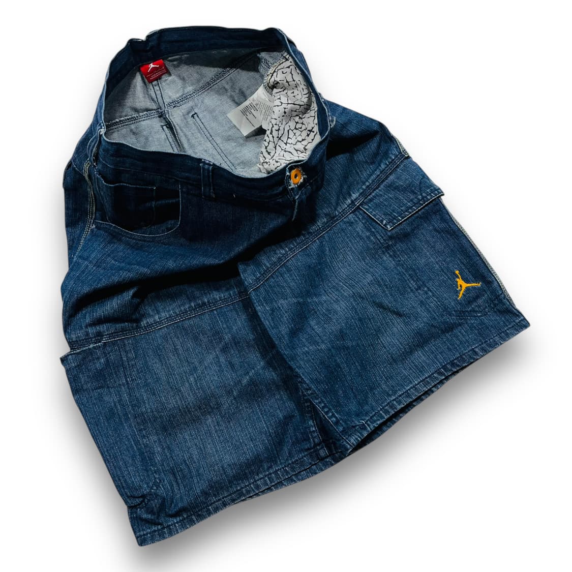 나이키 조던 2008s 올드스쿨 백 자수 데님 하프팬츠 상품이미지2