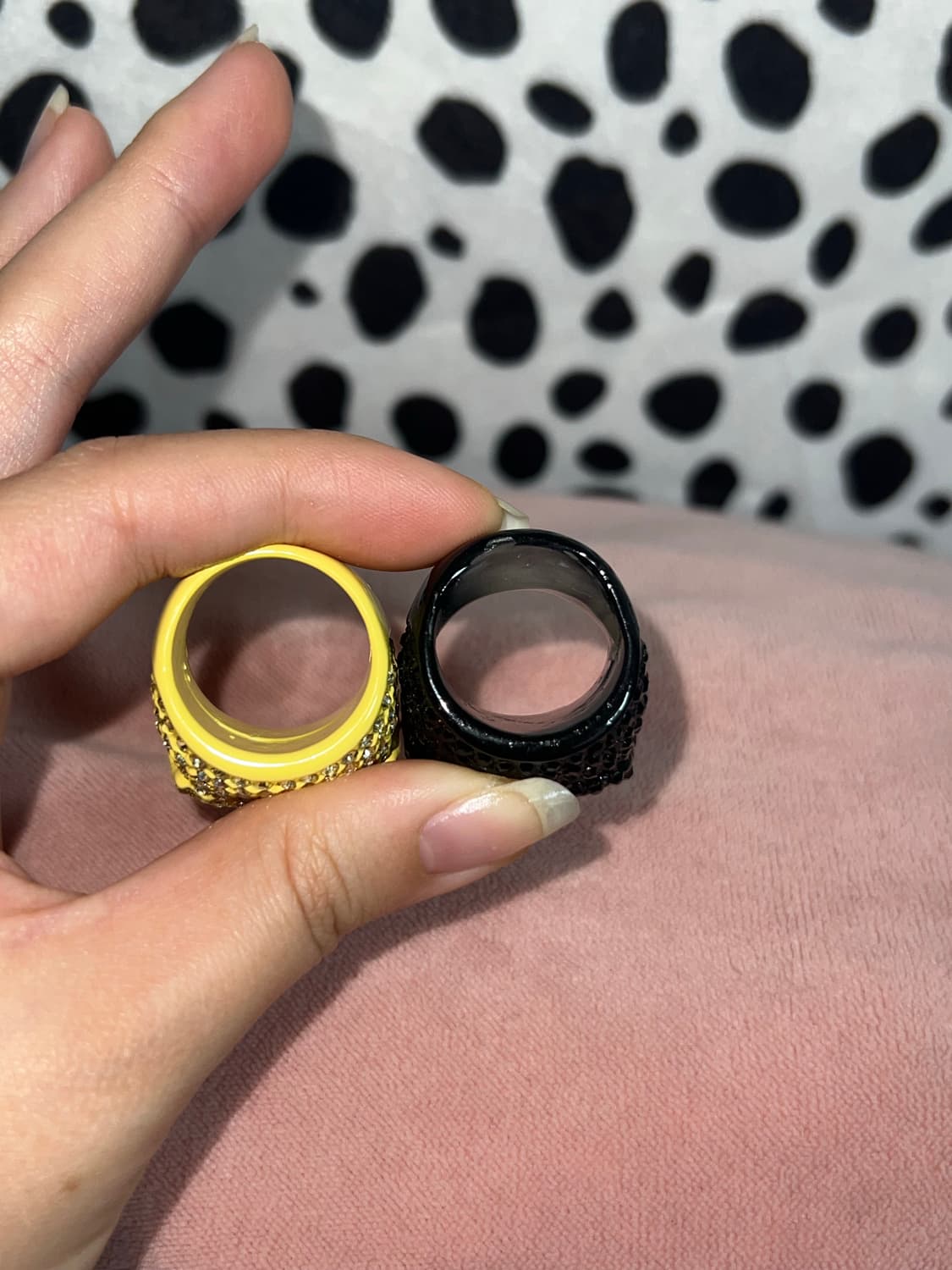 갸루 펑크 y2k 볼드 해골 큐빅 반지 일괄 상품이미지4