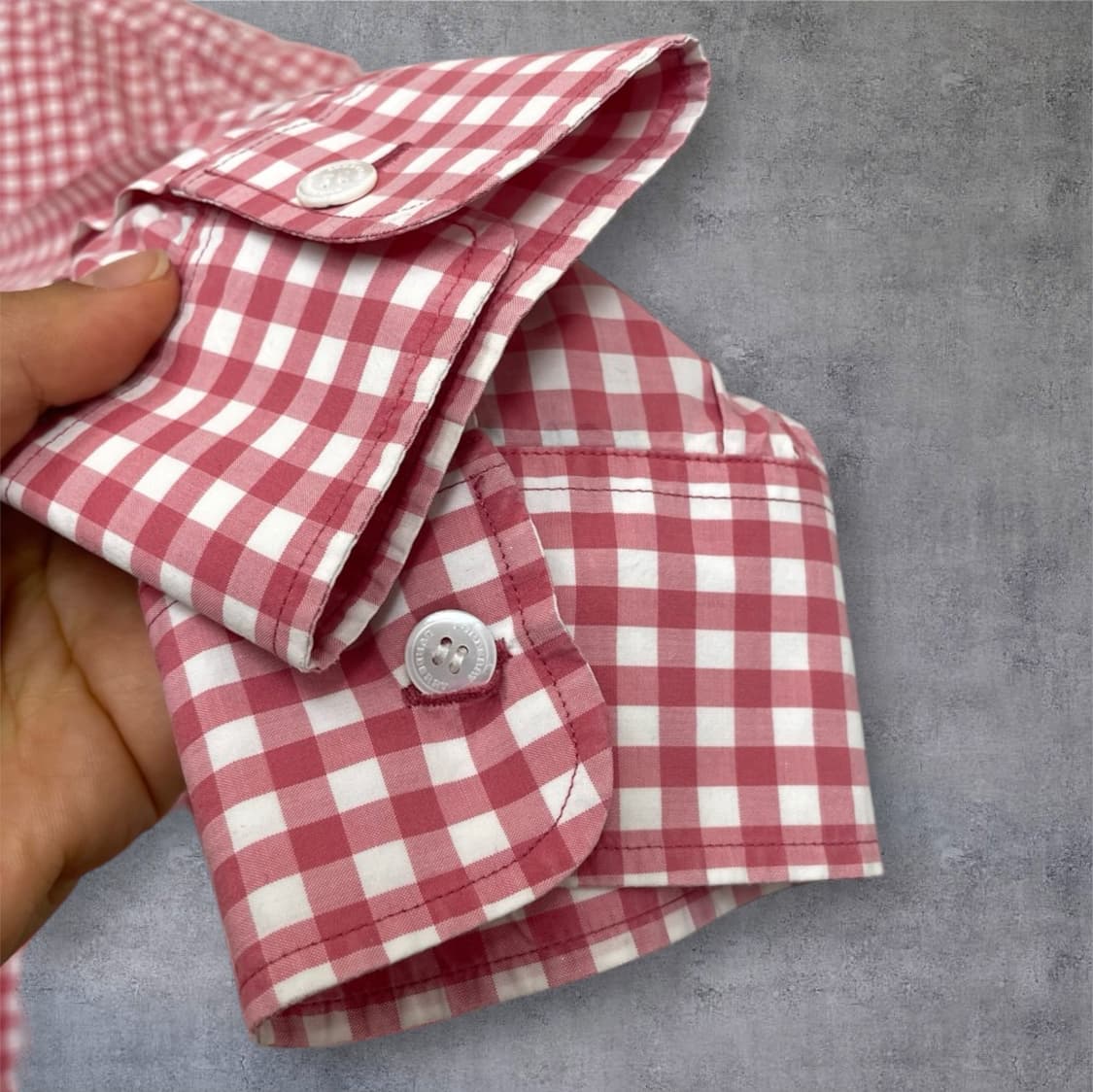 버버리 Burberry 핑크 깅엄 체크 버튼다운 셔츠 M 상품이미지6