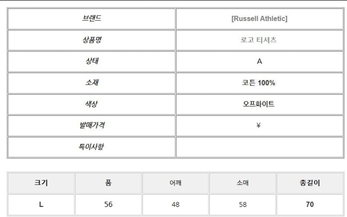 러셀 로고 티셔츠 상품이미지8