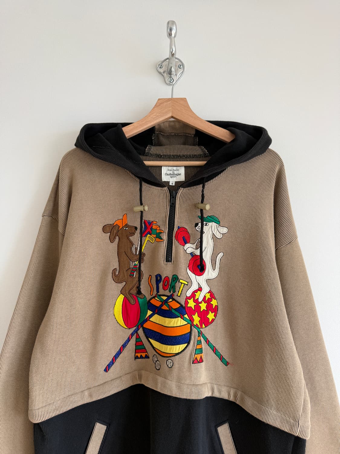 올드 까스텔바작(Castelbajac) 하프 집업 롱 후드 상품이미지2