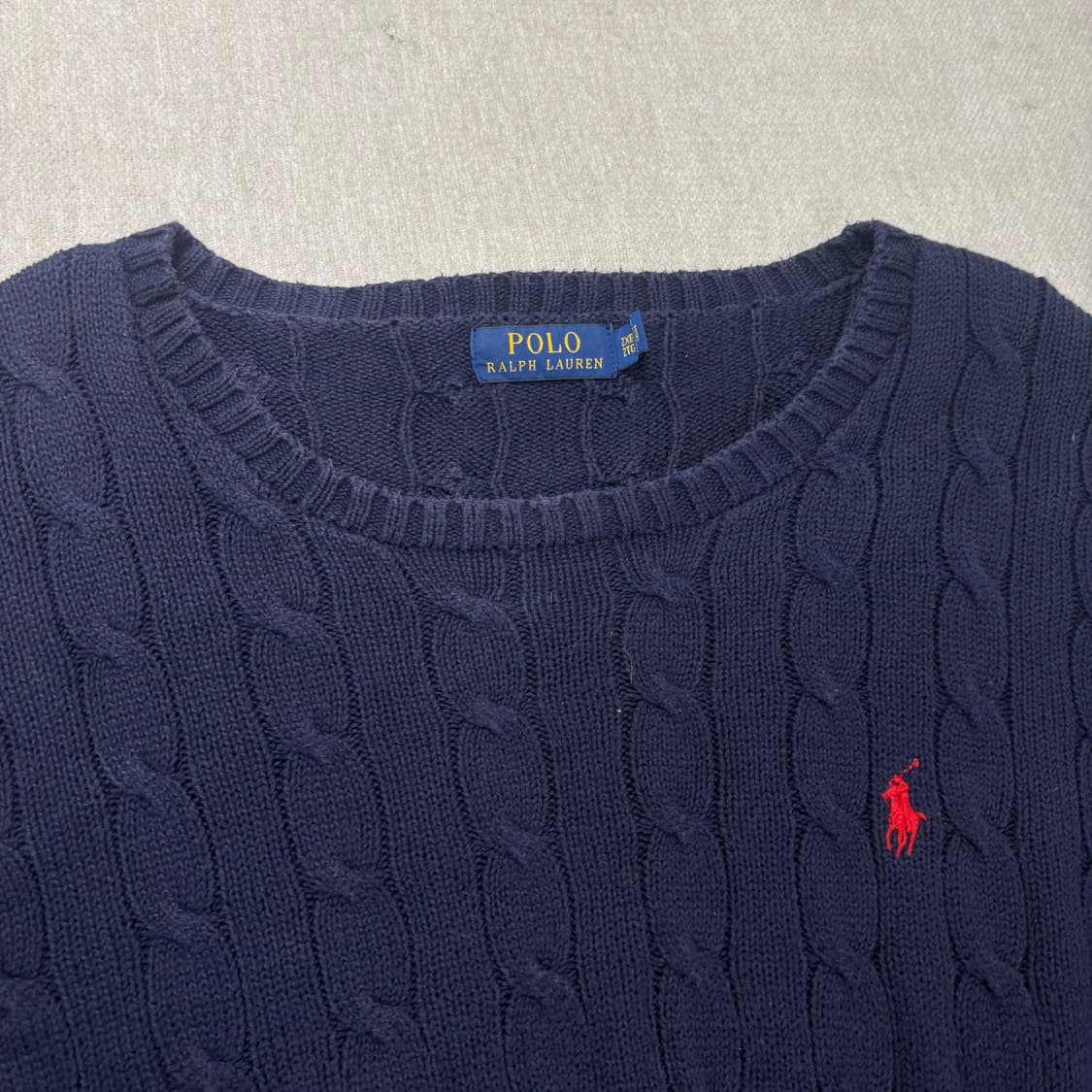 W 100 폴로랄프로렌 커스텀 꽈배기 크롭 니트 상품이미지2