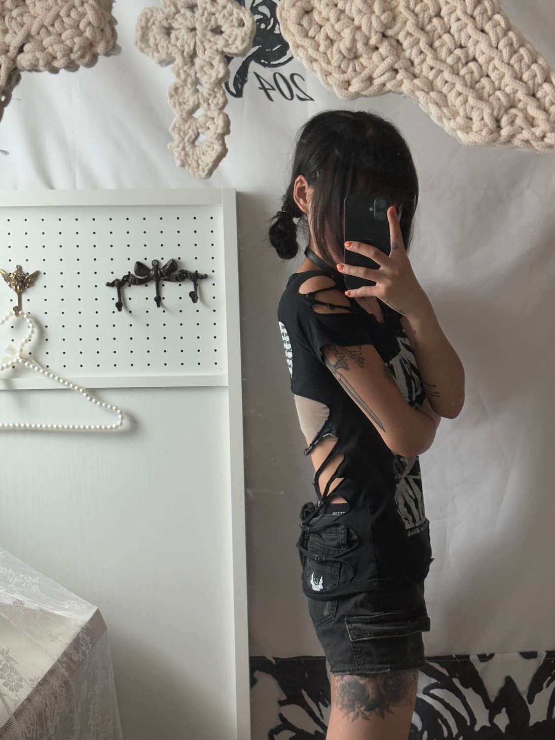  Black Cutting Detail Short-Sleeved T-sh 상품이미지7