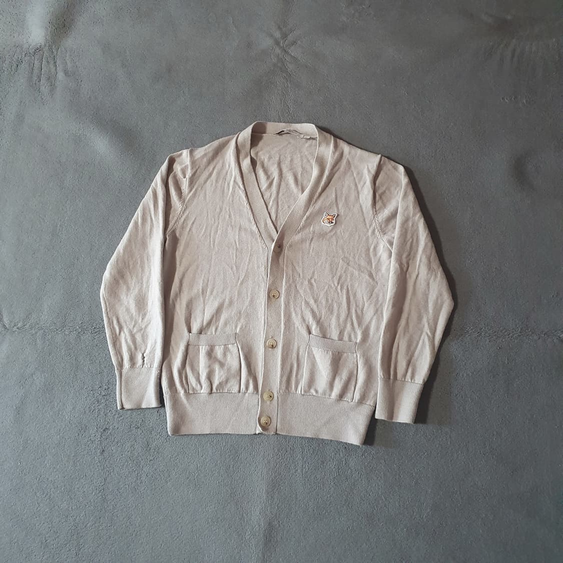 메종키츠네 여성 폭스헤드 울 가디건 M 모카 상품이미지1