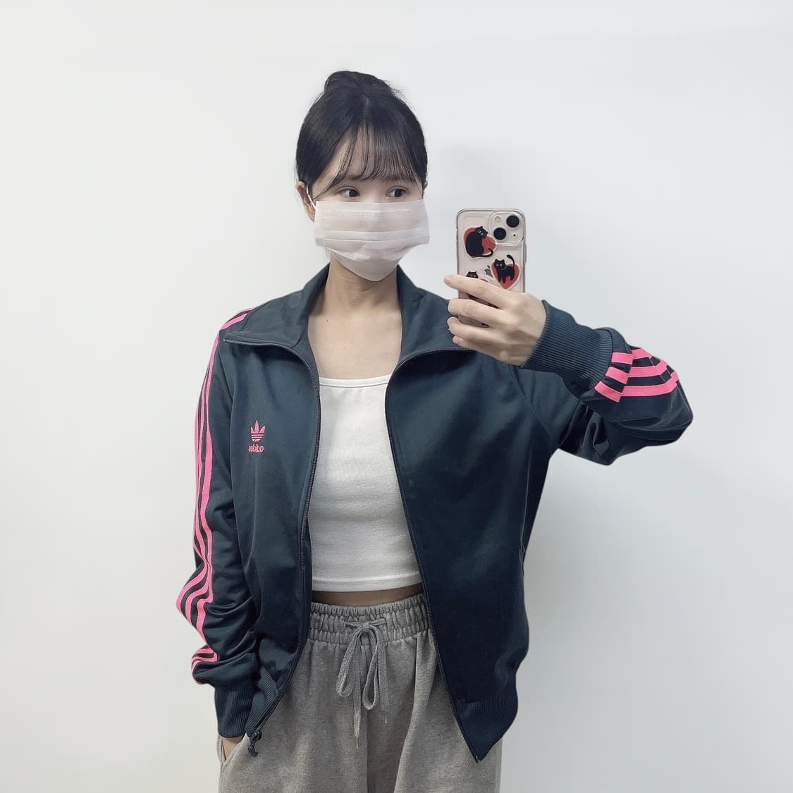 아디다스 파이어버드 트랙탑 져지 그레이 핑크 상품이미지1