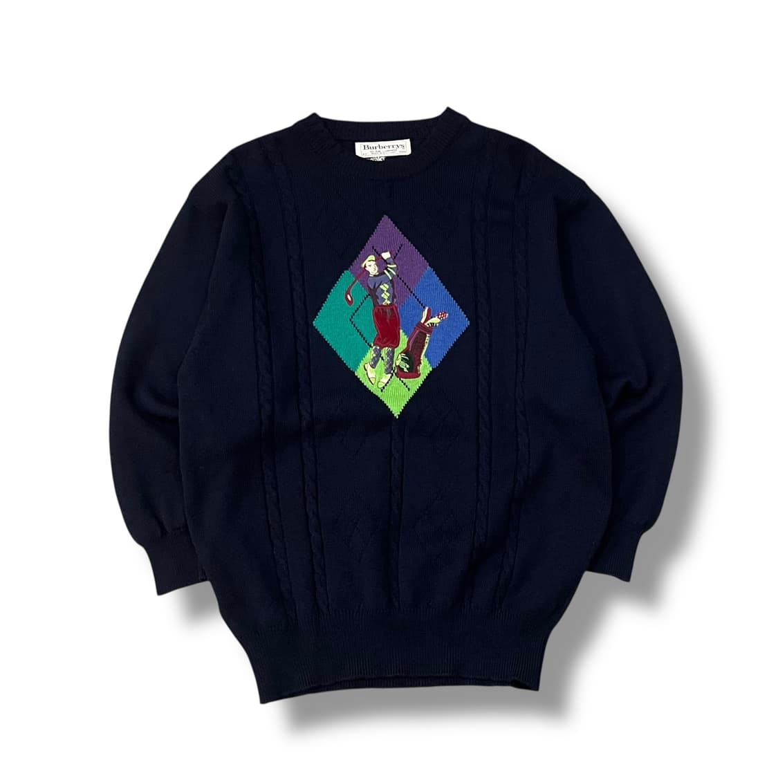  90s 버버리 아가일 골프맨 니트 y14180 상품이미지2