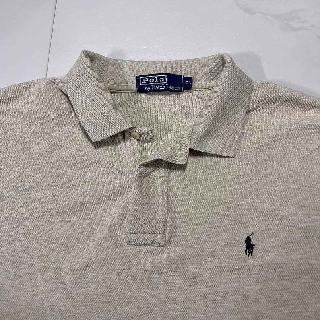 [정품] 폴로 베이지 / 네이비포니 반팔카라티 [ XL ] 상품이미지3