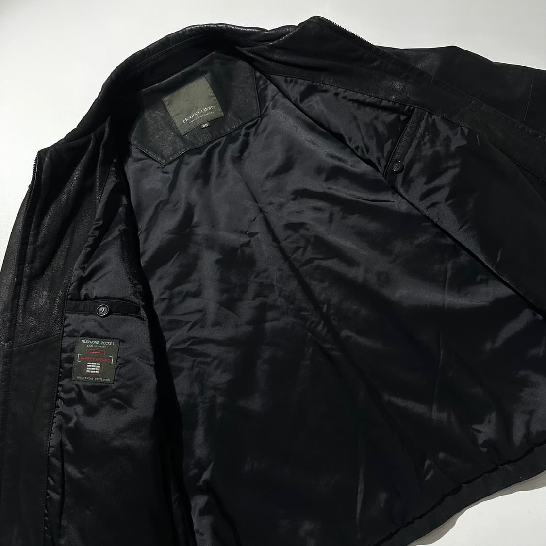 헨리코튼 고트스킨 레더 싱글 자켓 블랙 상품이미지7