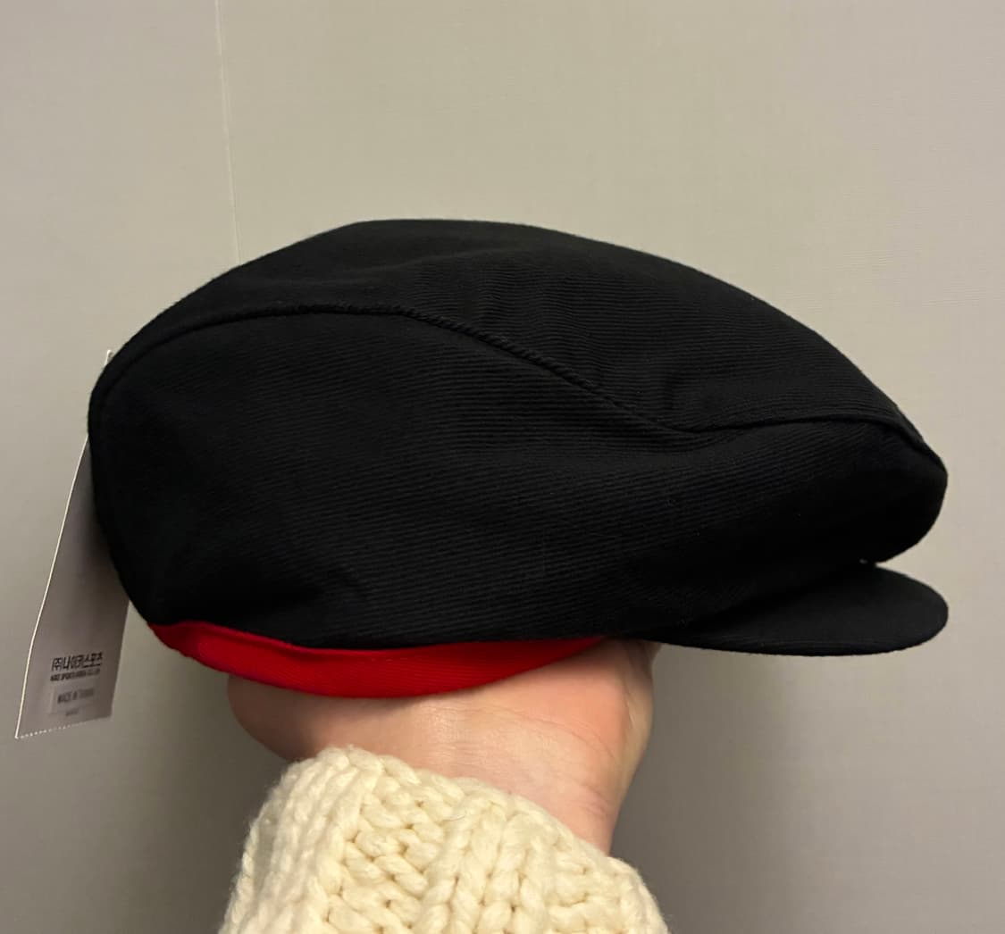 (M)90s 나이키 스포츠 코튼 빈티지 베레모 캡 모자 블랙레드 상품이미지6