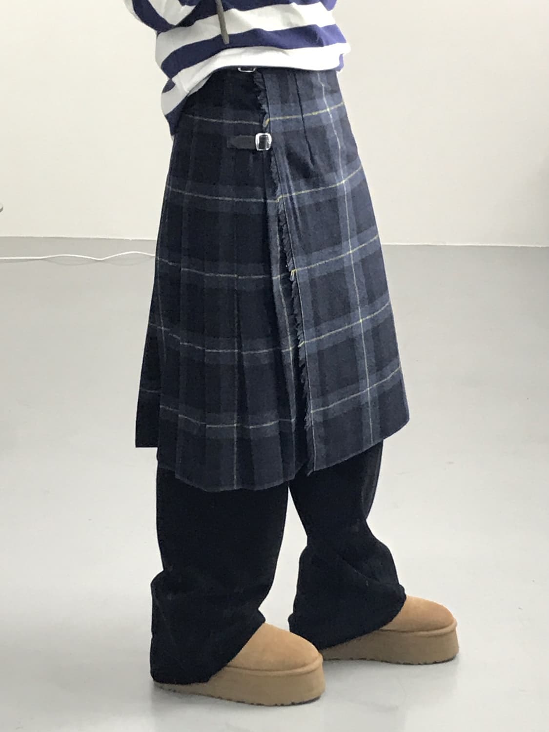 O’NEIL OF DUBLIN Wool Tartan Lap Skirt 상품이미지2
