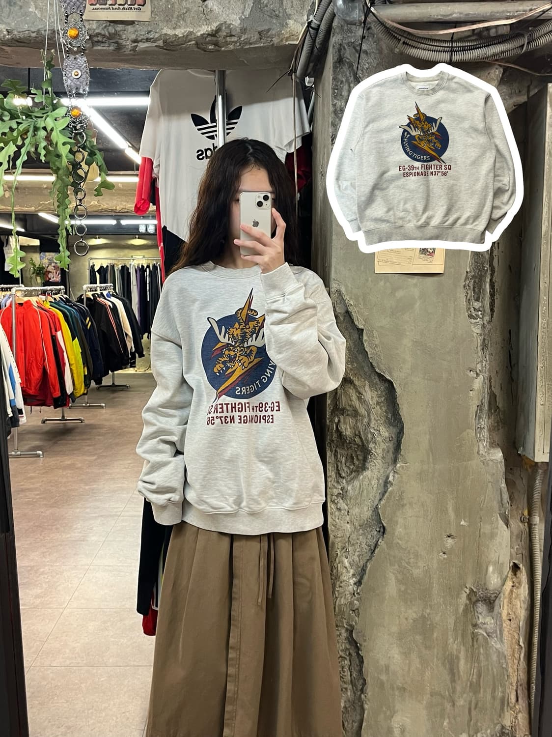 에스피오나지 맨투맨 그레이 L #csz1935 상품이미지1