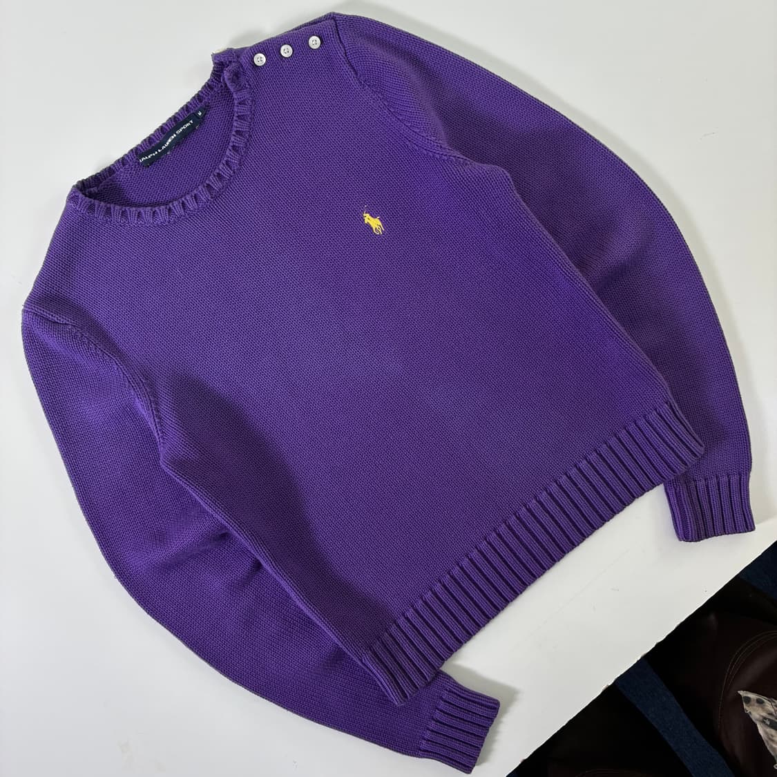 Polo  랄프로렌 스포츠 퍼플 숄더버튼 니트  상품이미지2