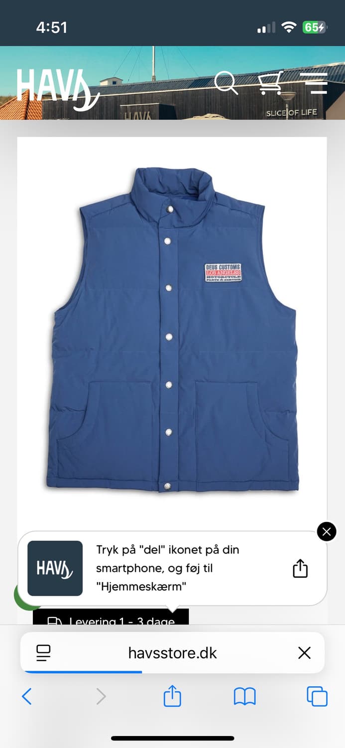 데우스 패딩 베스트 2XL 상품이미지1