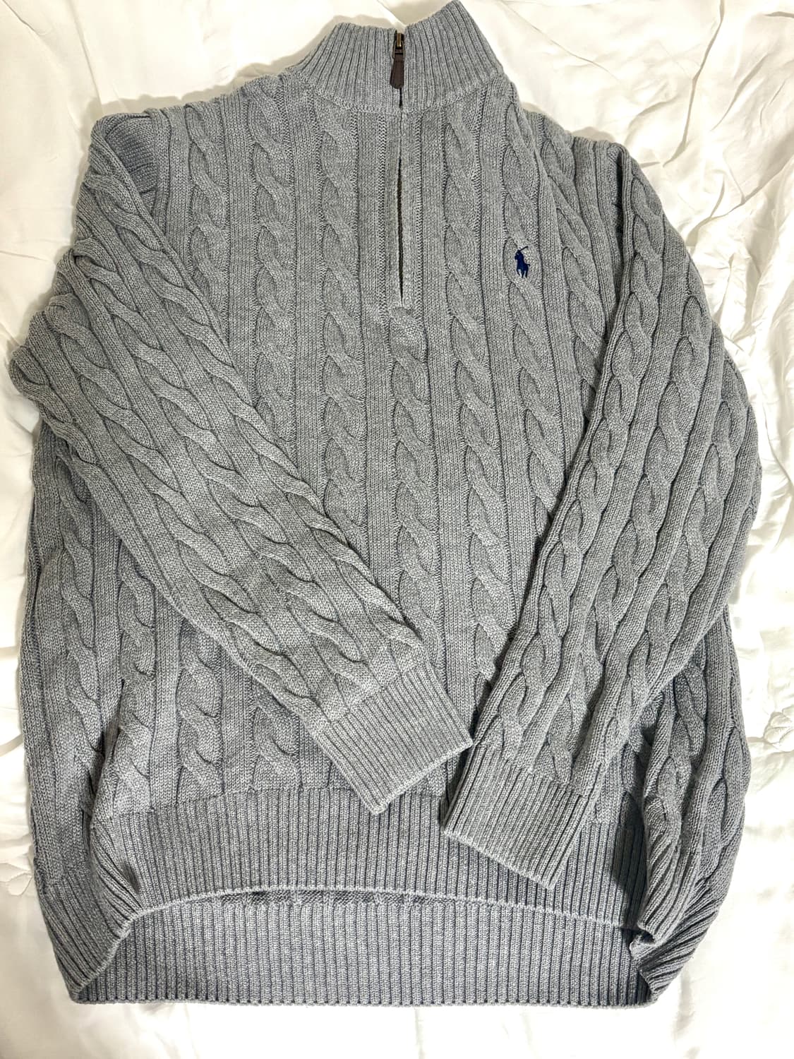 폴로 랄프로렌 케이블 반집업 니트 그레이 상품이미지1