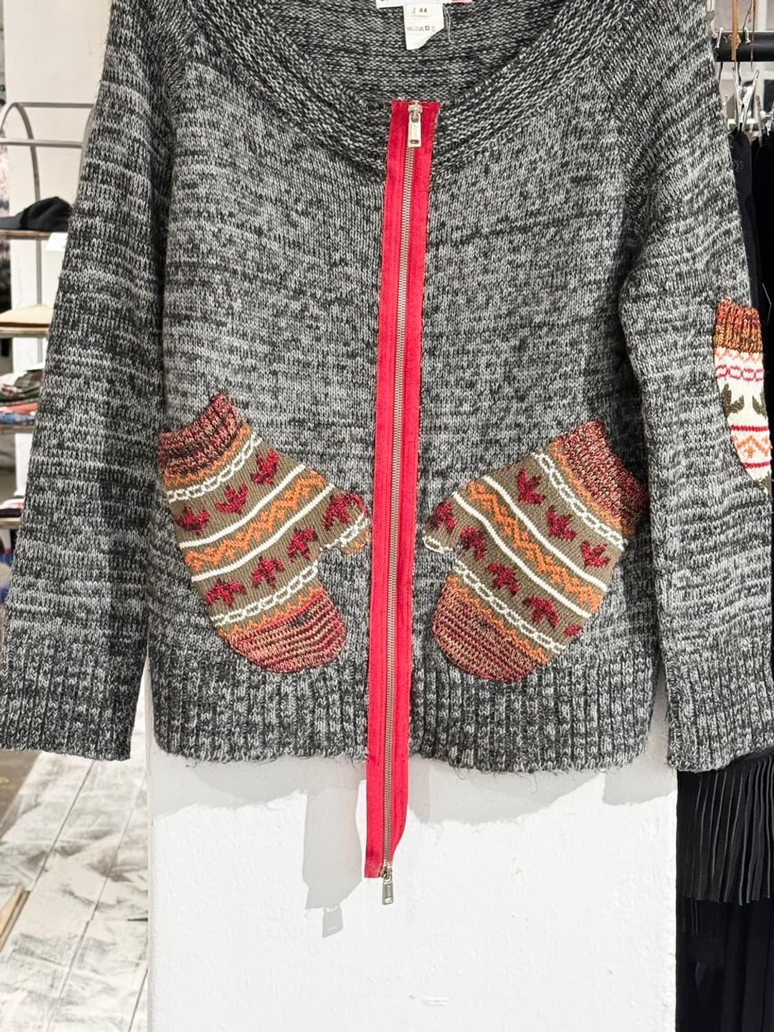 카스텔 바작 그레이 미튼 포켓 집업 가디건 상품이미지7