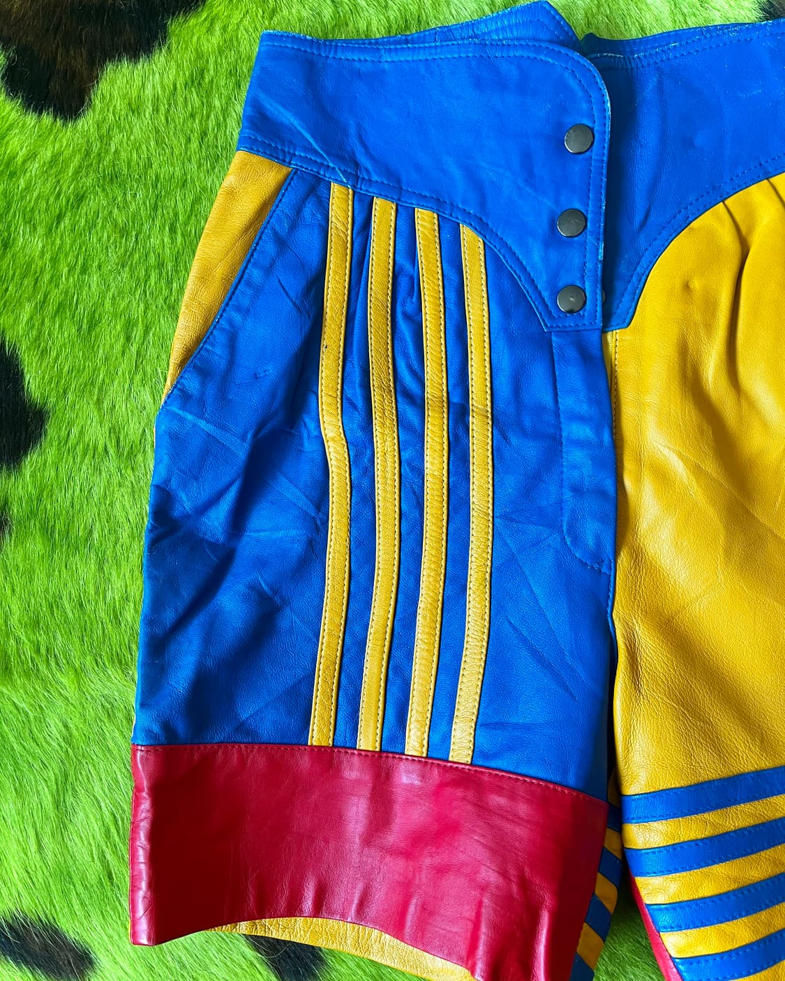 1990a Indian Real Leather Biker Shorts 상품이미지5
