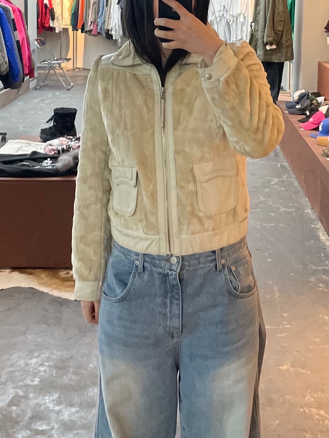 베네통 퍼 가죽디테일 자켓 H1789 상품이미지1