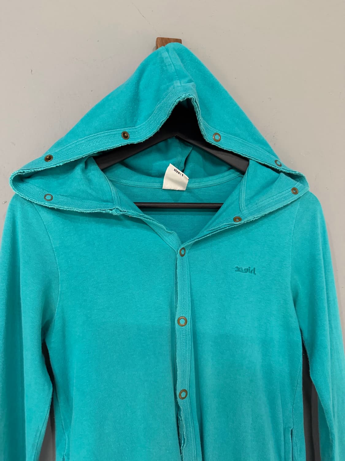 X-girl full snap design mint hoodie 상품이미지7