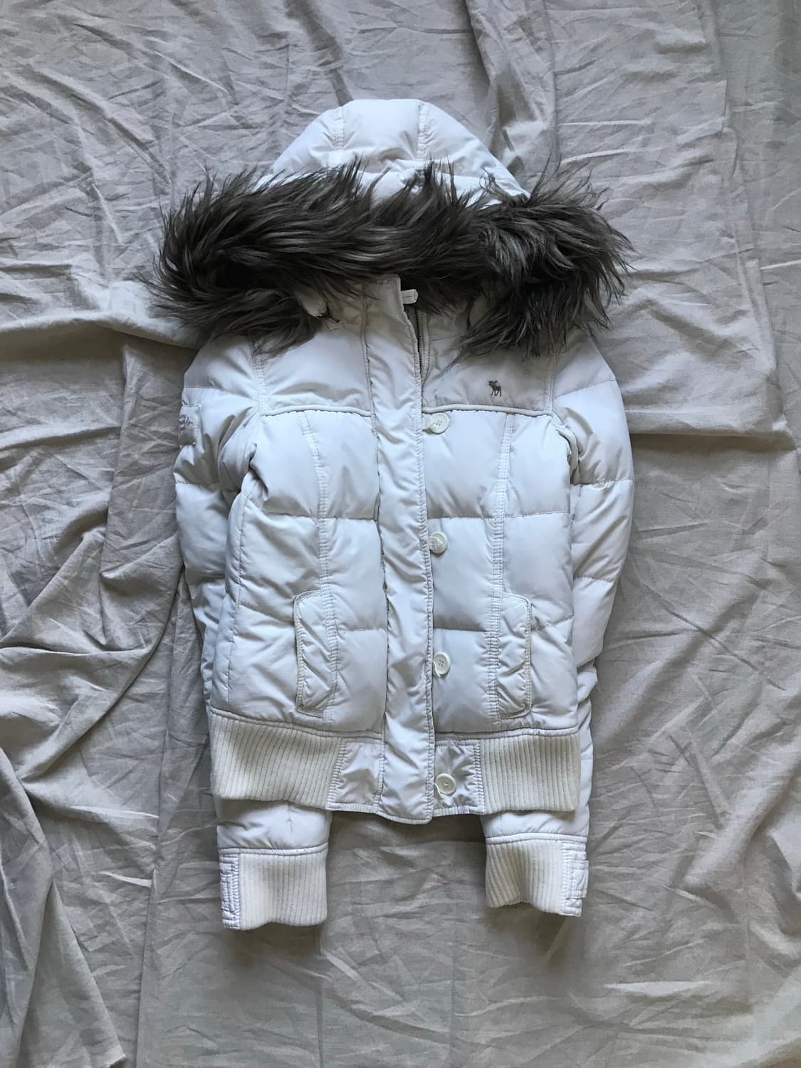 아베크롬비 대장급 화이트 울프죠 봄버 패딩 자켓 상품이미지6