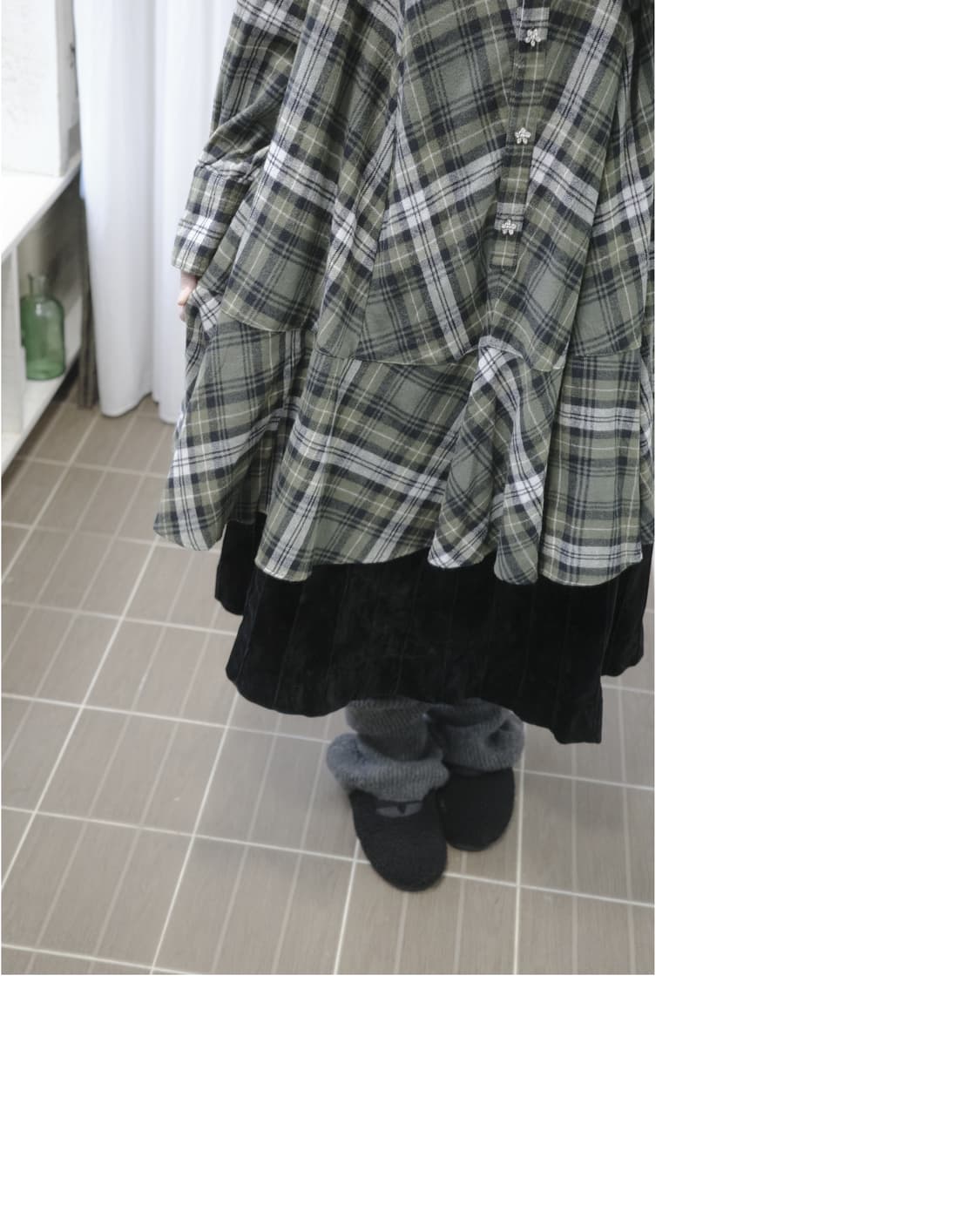 Check Frill One-piece 상품이미지3