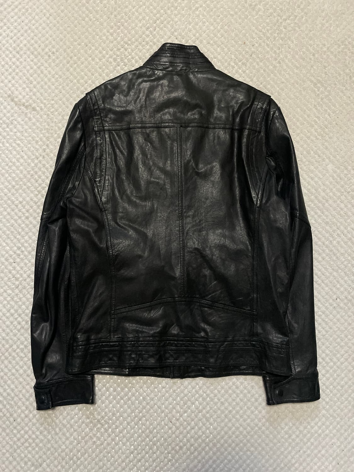 SIEG 웨스턴 무드 램스킨 양가죽 절개 포켓 레더 자켓 상품이미지2