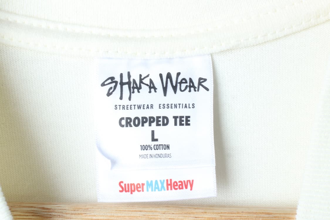 (L-XL) 샤카웨어 반팔 티셔츠 USA 아이보리 크롭 무지-7B54 상품이미지5