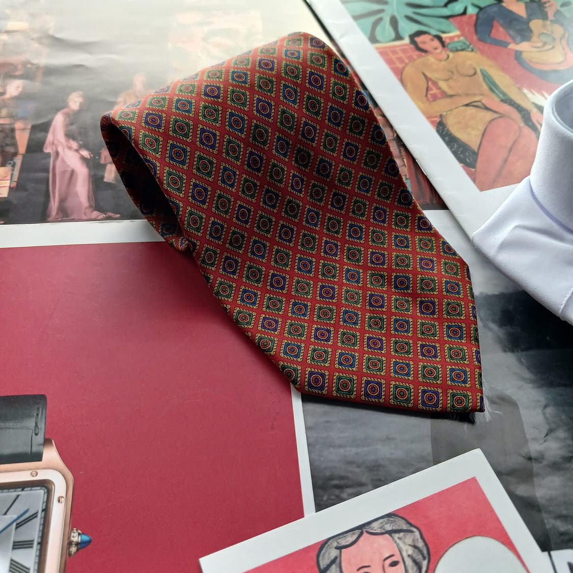 폴 스튜어트 실크 오렌지 기하 넥타이 9.7cm A+등급 A18668
 상품이미지2