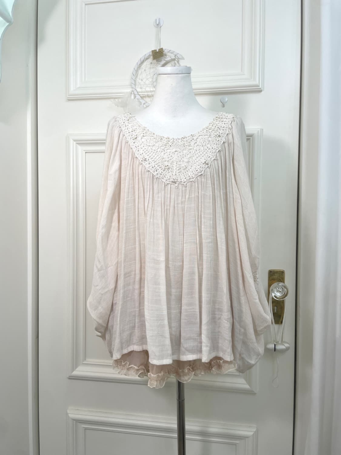 ivory mori lace crochet point shirring b 상품이미지1