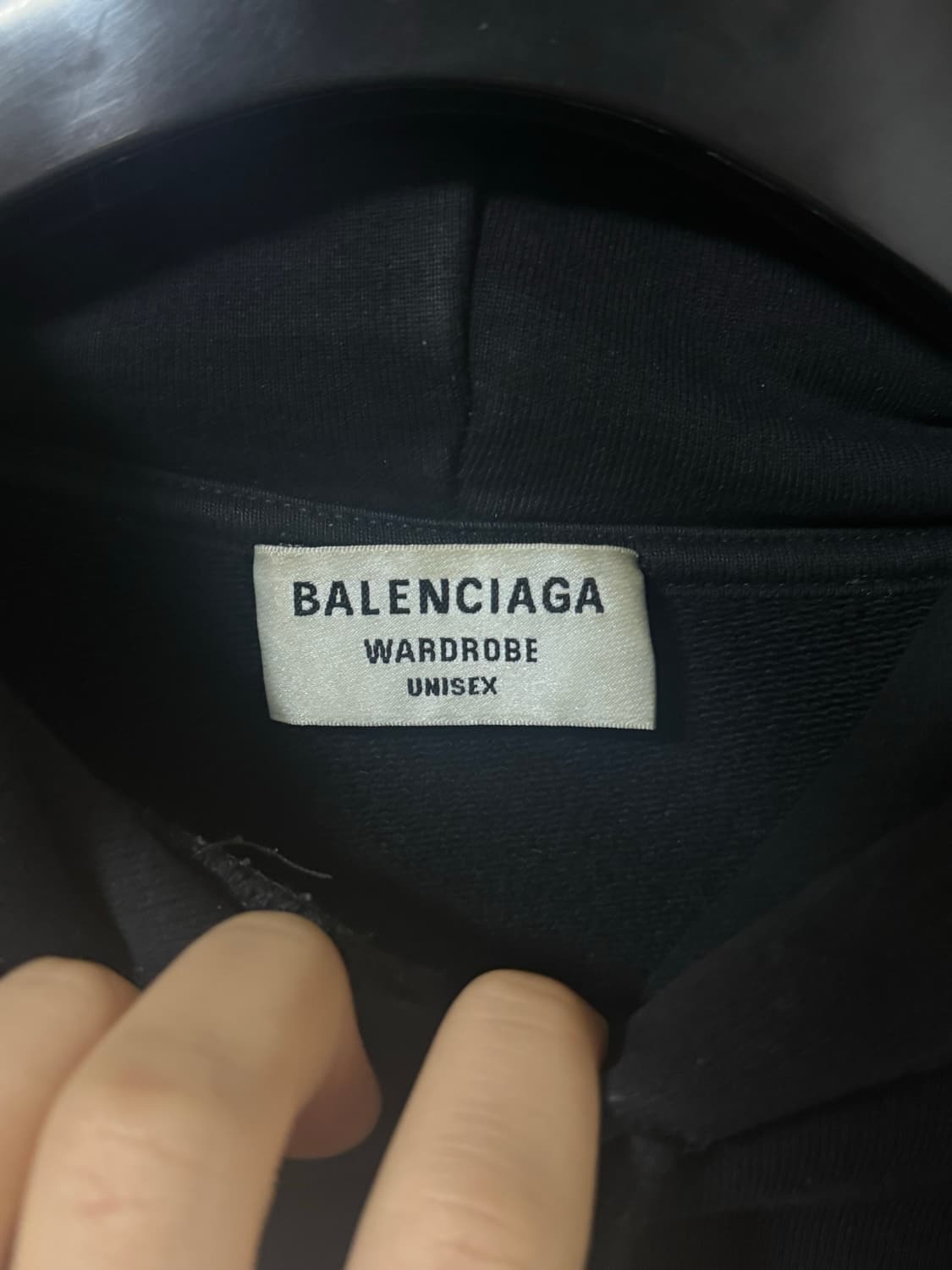 발렌시아가 웨이브로고 오버핏 후드 블랙 상품이미지6