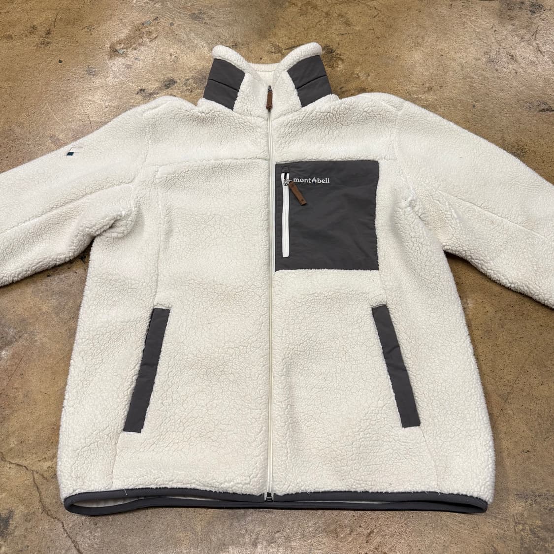 [정품/L] 몽벨 아이보리색 후리스 자켓 b16 상품이미지3