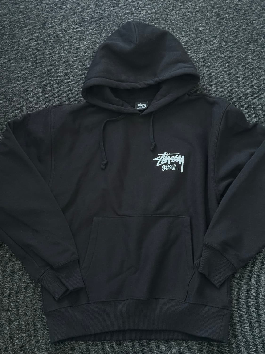 [M] 스투시 스탁 서울 후드 블랙 상품이미지1
