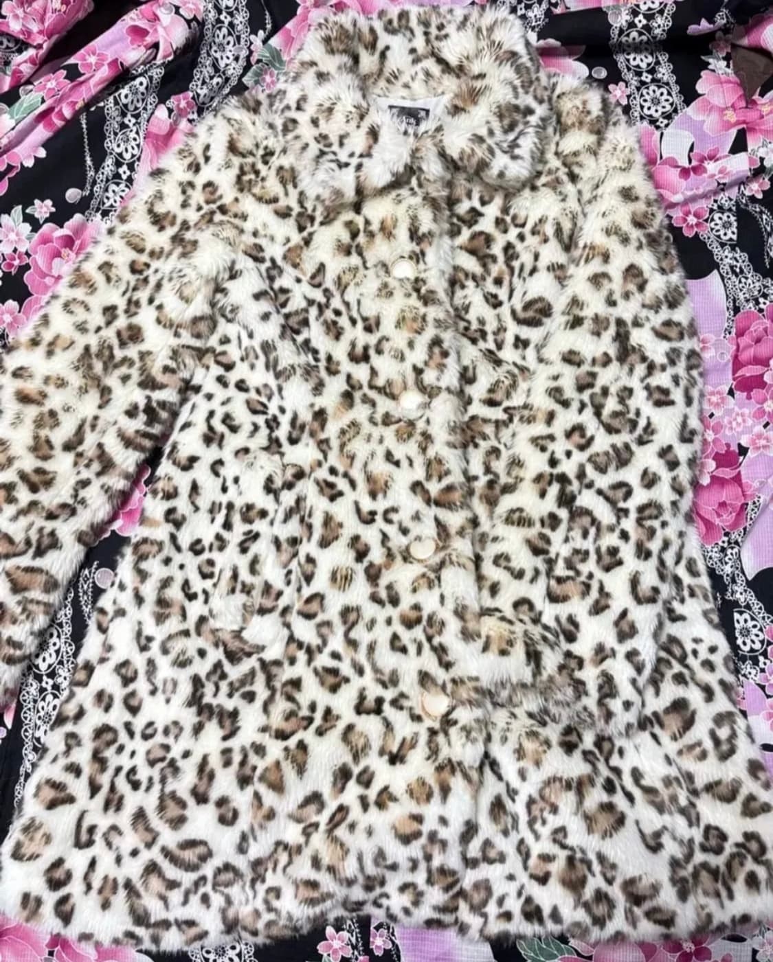 앙크루즈 갸루 호피 퍼코트 상품이미지1