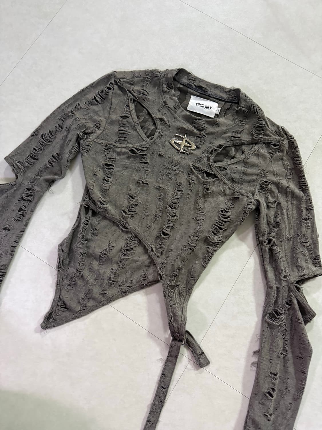 Coew july 유니크 크롭 티셔츠 / 블라우스  상품이미지4