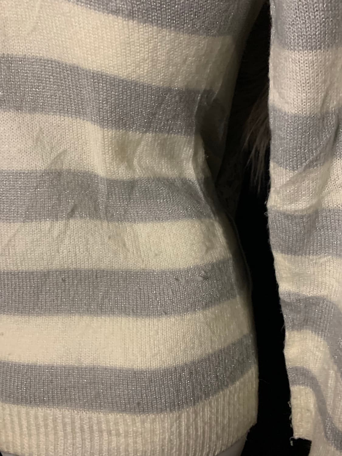 y2k 그레이 단가라 모리 니트 후드집업 상품이미지4