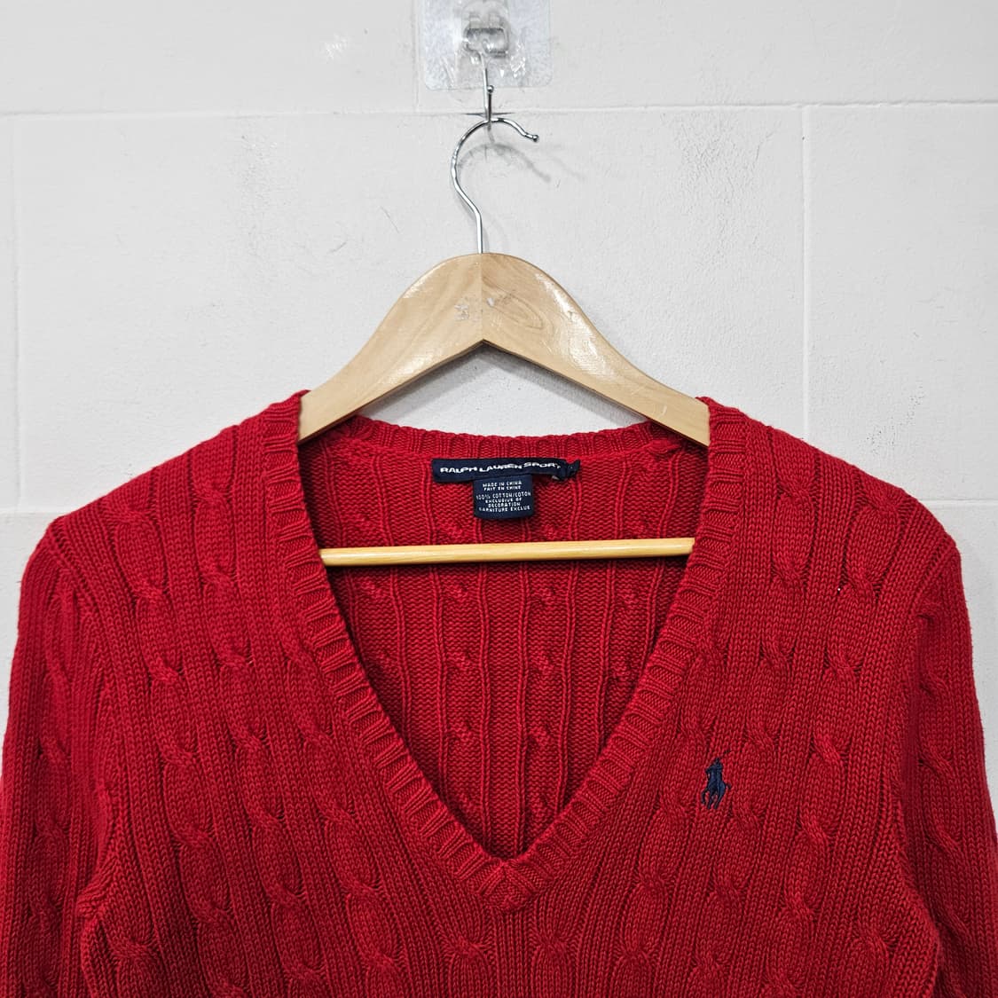 폴로 랄프로렌 브이넥 꽈배기니트 상품이미지2
