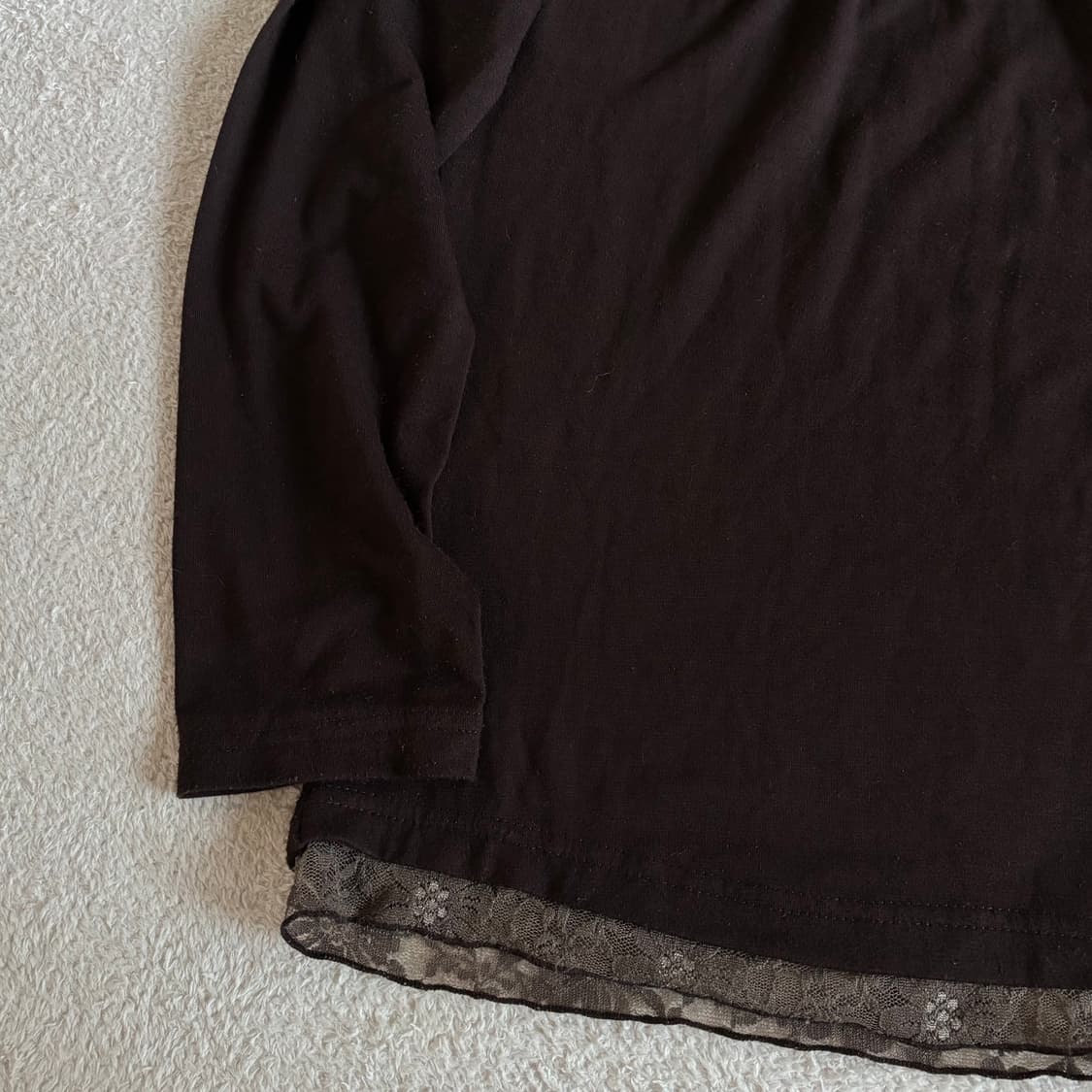 일본빈티지 브라운 하단 레이스 이너 탑 상품이미지2