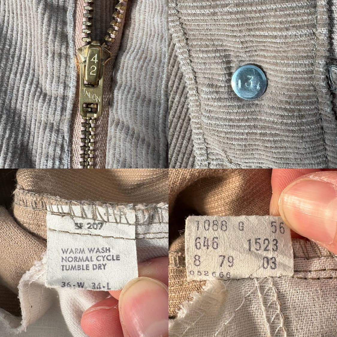 70s USA 리바이스 Levi’s 646 코듀로이 벨바텀 팬츠 상품이미지8