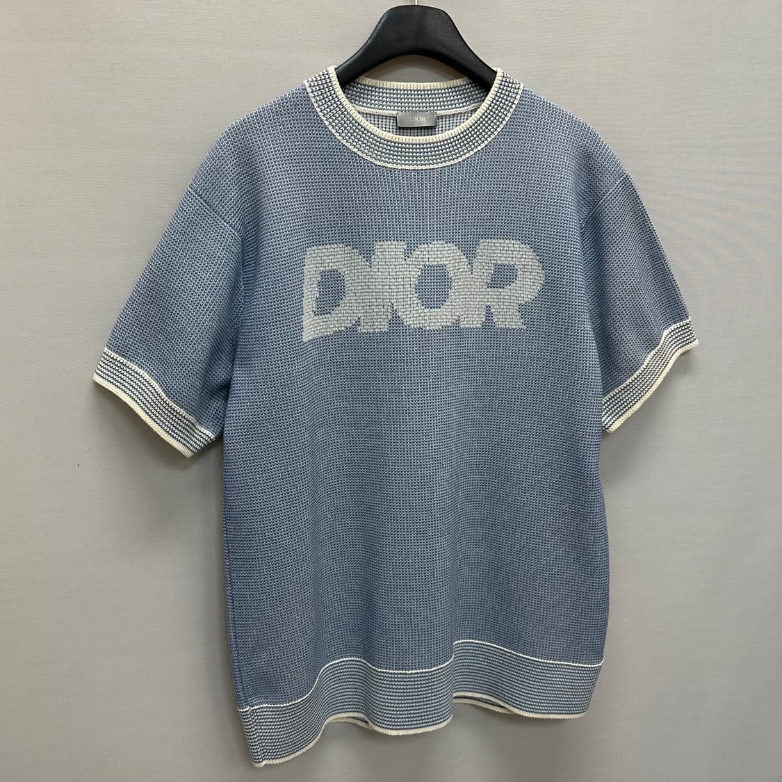 디올 DIOR 로고 코튼 블렌드 트라마토 니트 반팔티 ( 100 ) 상품이미지2