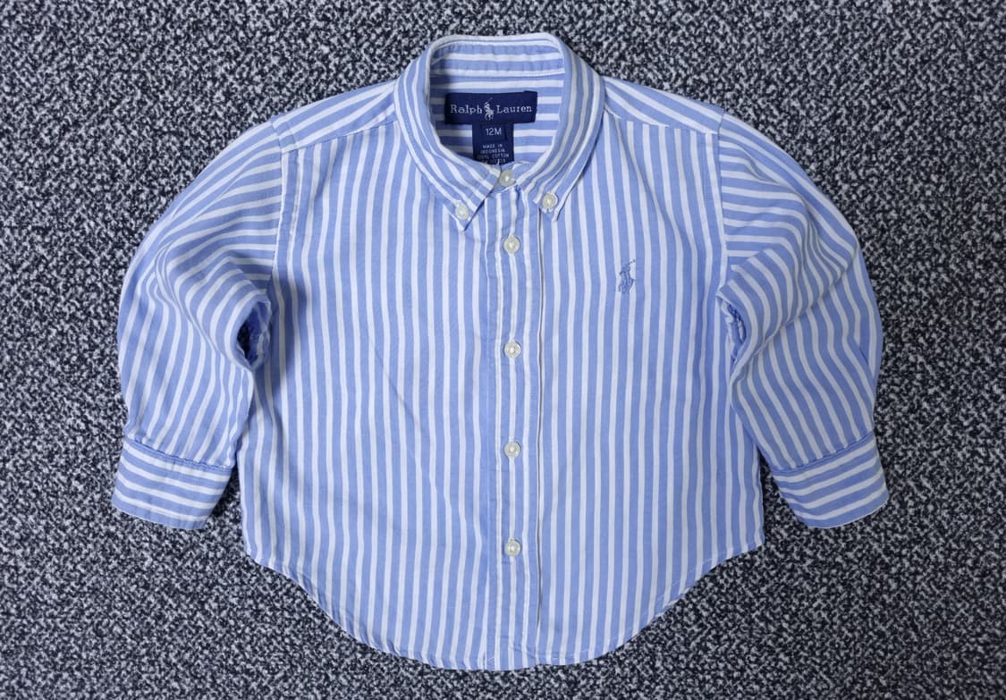 [무료배송][12M]폴로 베이비 스트라이프 셔츠 남방 상품이미지1