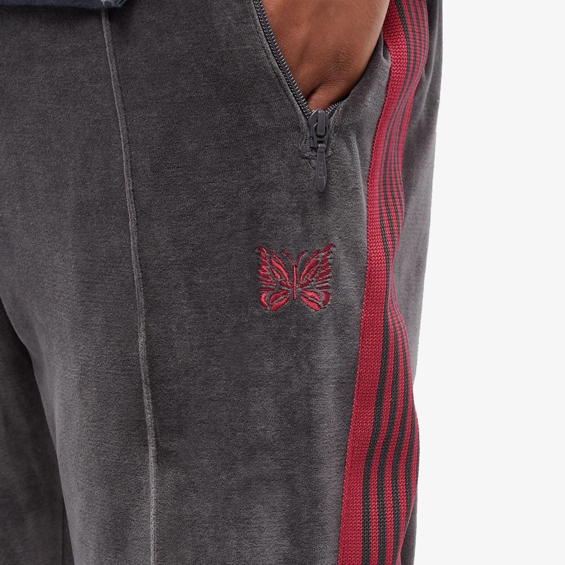 [L] 니들스 네로우 트랙팬츠 벨루어 차콜 상품이미지2