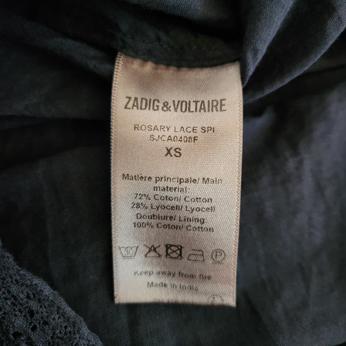 (택만뗀 새상품)쟈딕앤볼테르 시스루벨벳별패턴 원피스 (XS) 상품이미지9