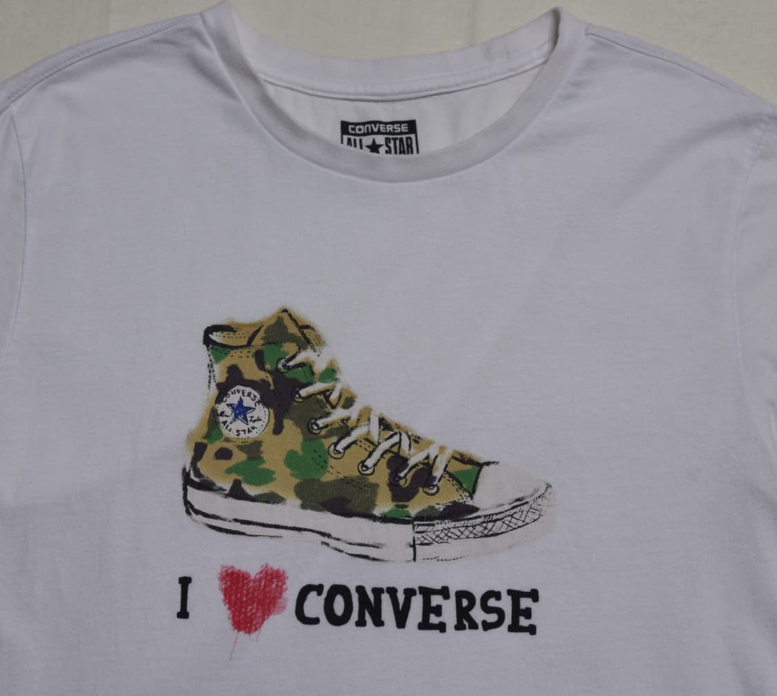컨버스 카모 스니커 그래픽 반팔 티셔츠 화이트 95(M) 상품이미지1