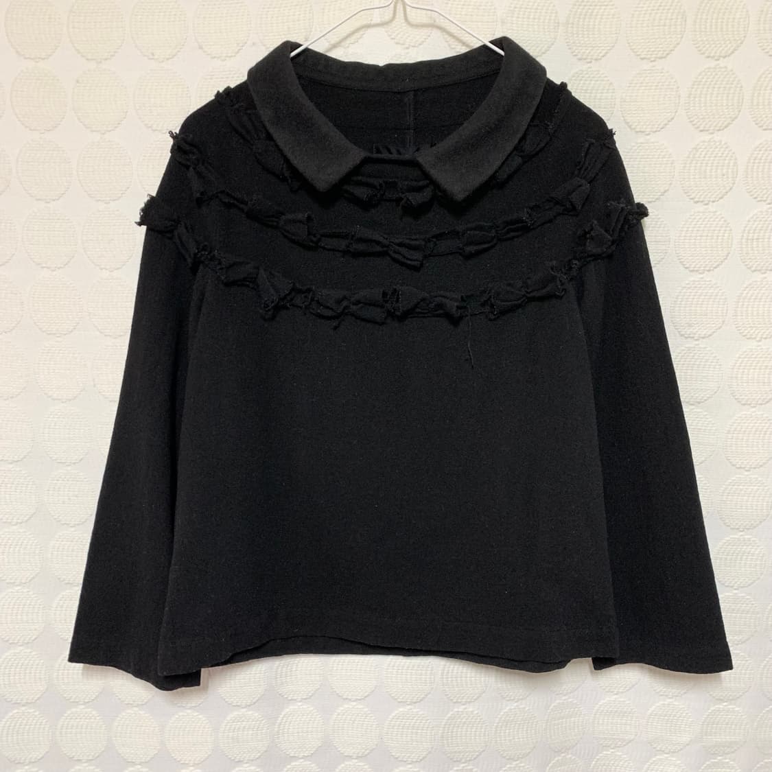 꼼데가르송 블랙 울 리본 디테일 8부 소매 탑 상품이미지4